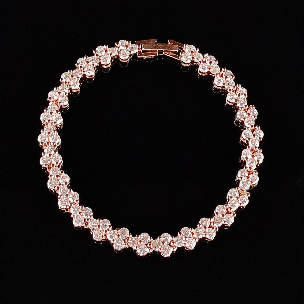 *NEW* Ideal Gifts - Luxury AAA+ Cubic Zirconia Diamonds Rose Gold Tennis Bracelet - The Jewellery Supermarket