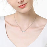 Impressive High Quality Moissanite Diamonds Trendy Smile 5 Stone Choker Necklace Jewellery - The Jewellery Supermarket