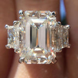 New Arrival Marvelous Luxury Rectangle Cut AAA+ Quality CZ Diamonds Engagement Ring - The Jewellery Supermarket