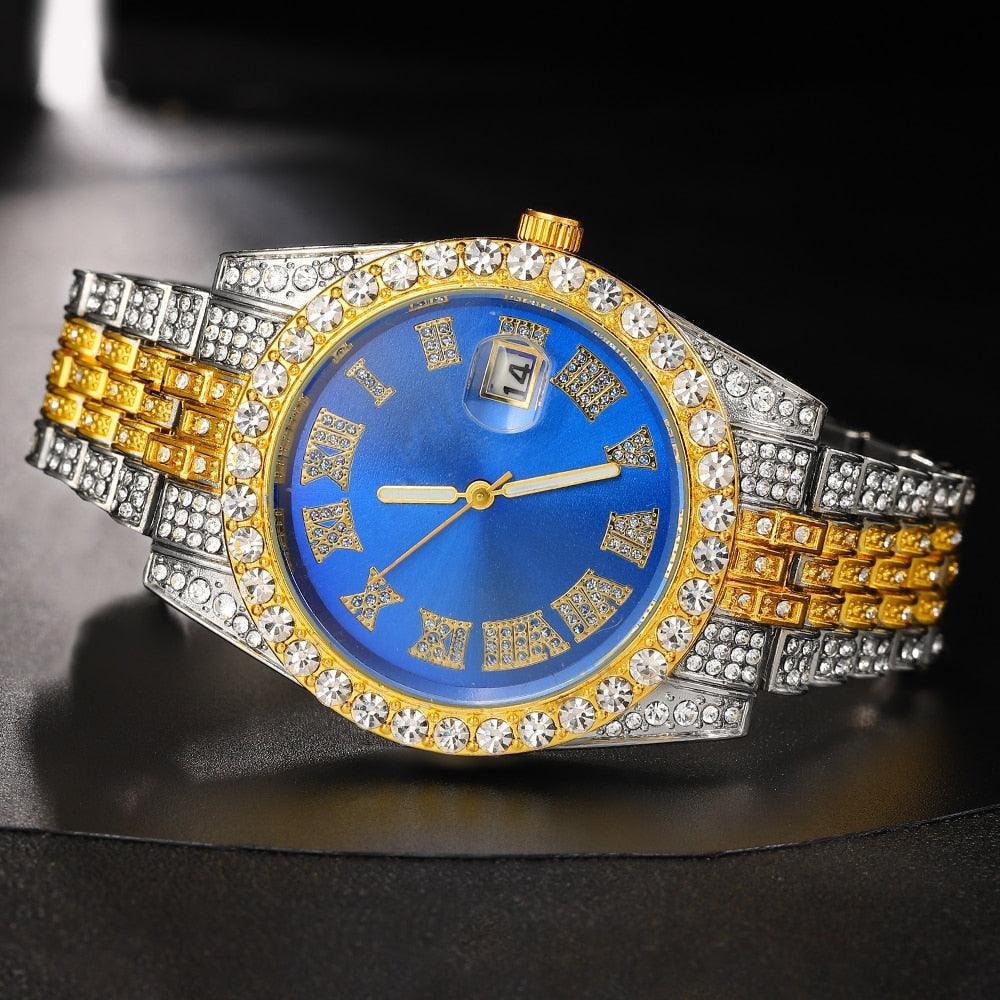 New Hip Hop Iced Out Square Simulated Diamonds Watch - Sparkling Quartz Fashion Classic Watches - The Jewellery Supermarket