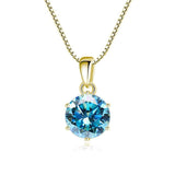 Choice 1 Carat Round Cut VVS Blue Green Colour Real High Quality Moissanite Diamonds Pendants - Fine Jewellery - The Jewellery Supermarket