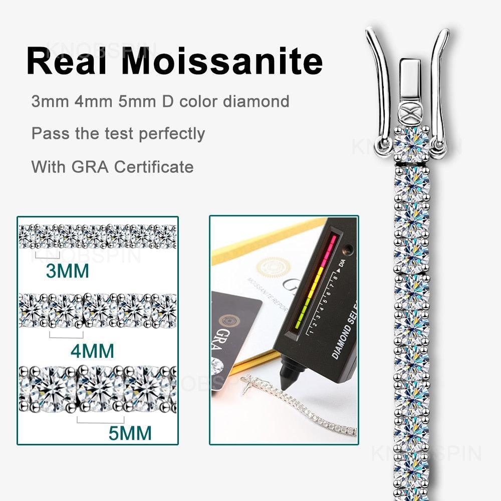 Sparkling Real D Colour VVS 4mm Moissanite Full High Quality Moissanite Diamonds Tennis Bracelet - Fine Jewellery - The Jewellery Supermarket