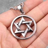 NEW ARRIVAL Hexagram Star Stainless Steel Religious Necklaces and Pendants - The Jewellery Supermarket