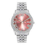 NEW Elegant Stylish Iced Out Simulated Diamond Top Brand Date Waterproof Quartz Fashion Watch - The Jewellery Supermarket
