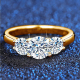 Amazing 3 Stone Total 2ct Genuine High Quality Moissanite Diamonds Rings For Women Luxury Fine Jewellery - The Jewellery Supermarket