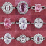 Dazzling Luxury Oval Pink AAA+ Cubic Zirconia Popular Rings - The Jewellery Supermarket