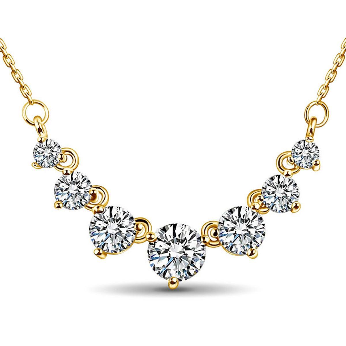 Dazzling 1ct, 0.5ct, 0.3ct,0.1ct High Quality Moissanite Diamonds Necklace For Women - Luxury Jewellery - The Jewellery Supermarket