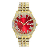 NEW Elegant Stylish Iced Out Simulated Diamond Top Brand Date Waterproof Quartz Fashion Watch - The Jewellery Supermarket