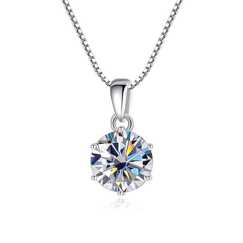 Admirable 1 CT Round cut VVS Real Top Quality Moissanite Diamonds Necklace For Women - Fine Jewellery - The Jewellery Supermarket