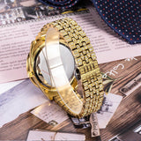 NEW Elegant Stylish Iced Out Simulated Diamond Top Brand Date Waterproof Quartz Fashion Watch - The Jewellery Supermarket