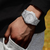 New Hip Hop Iced Out Square Simulated Diamonds Watch - Sparkling Quartz Fashion Classic Watches - The Jewellery Supermarket