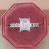 New Luxury Princess Cut Silver Color AAA+ CZ Diamonds Designer Engagement Ring - The Jewellery Supermarket