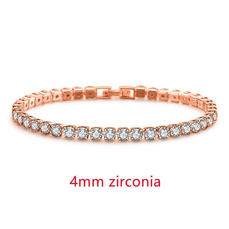 OUTSTANDING Round AAA+ Cubic Zirconia Simulated Diamonds Tennis Bracelets for Women - The Jewellery Supermarket