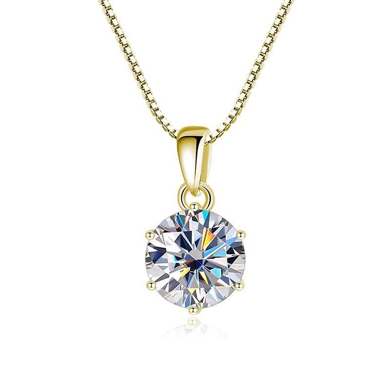 Admirable 1 CT Round cut VVS Real Top Quality Moissanite Diamonds Necklace For Women - Fine Jewellery - The Jewellery Supermarket