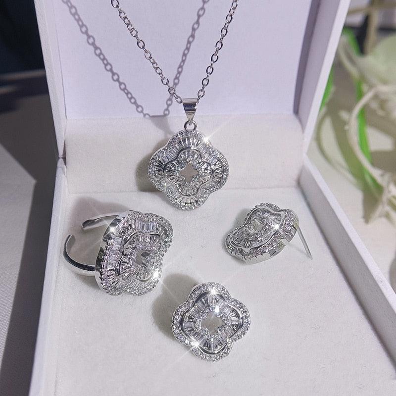 GREAT GIFT IDEAS - Luxury AAA+ Cubic Zirconia Diamonds Popular Jewellery Set - The Jewellery Supermarket