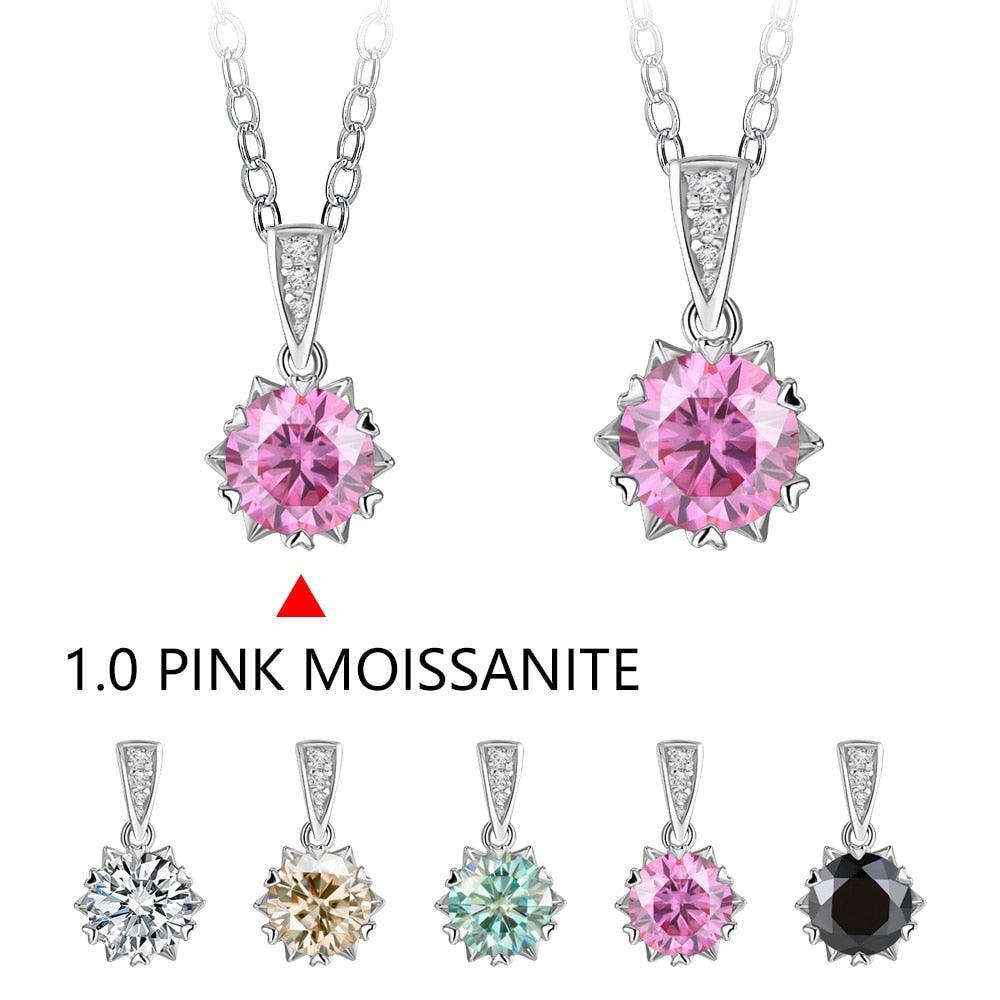 1 Carat Round Brilliant Cut D Color High Quality Moissanite Diamonds Necklace - Luxury Gemstone Necklace - The Jewellery Supermarket