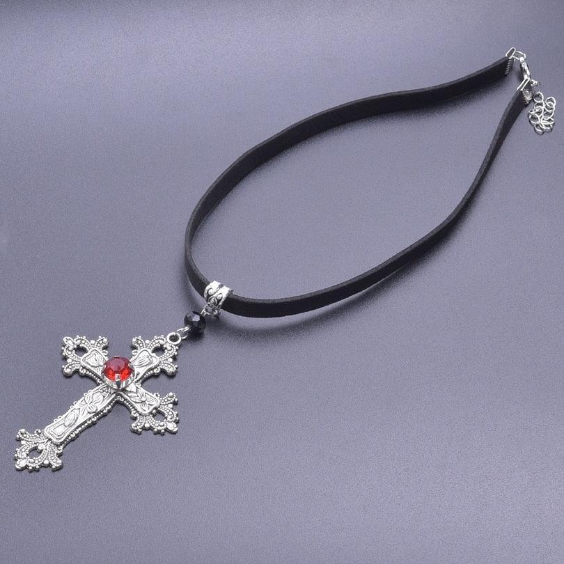Amazing Gothic Religion Cross Cross Choker Aesthetic Design Pendant Necklaces For Women - Christian Jewellery - The Jewellery Supermarket