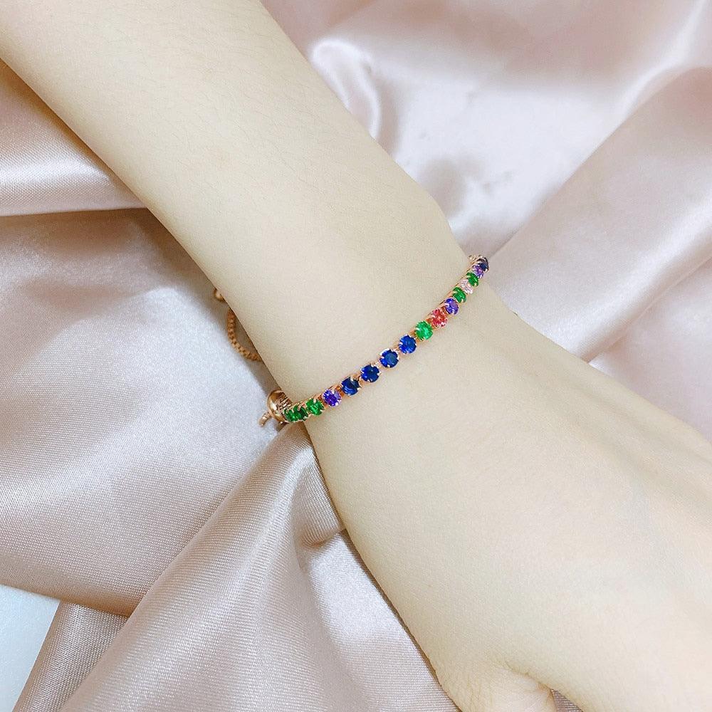 NEW Luxury Cute Multicolor Cubic Zirconia Crystals Charming Hand Made Tennis Bracelets For Women - The Jewellery Supermarket