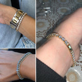 Luxury Shiny Round AAA+ Cubic Zirconia Diamond Tennis Gold Silver Colour Bracelets For Women - The Jewellery Supermarket