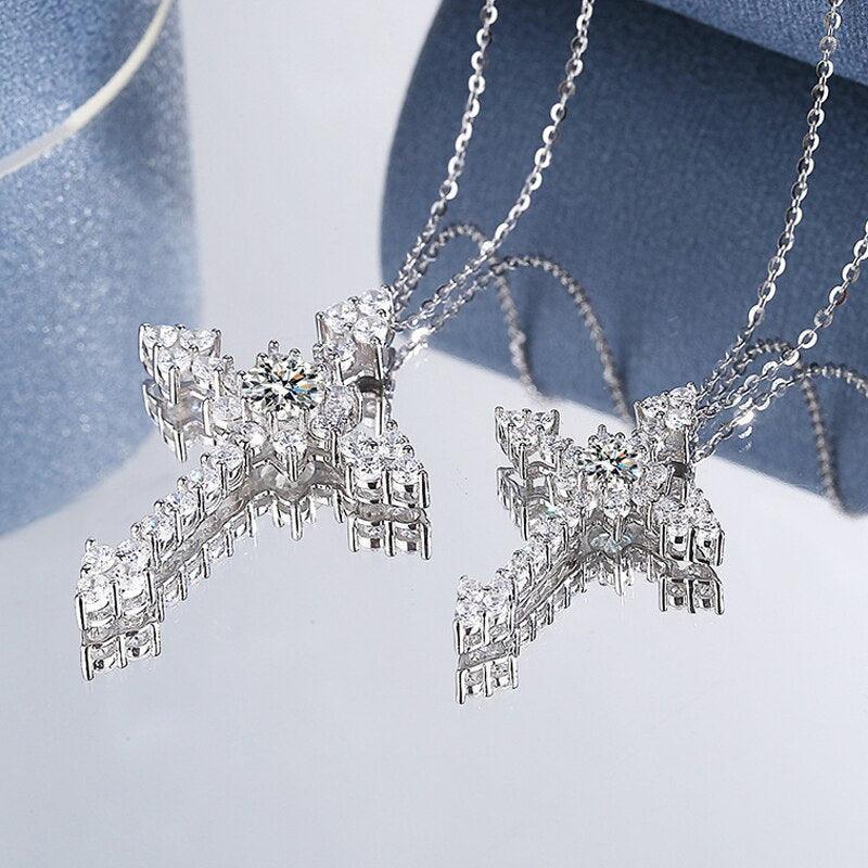 Amazing Real D Color 1 Carat High Quality Moissanite Diamonds Cross Pendant Necklace - Fine Jewellery - The Jewellery Supermarket