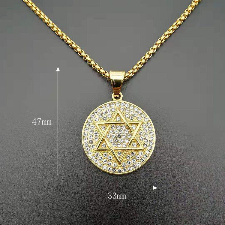 NEW ARRIVAL Jewish Star Of David Hasma Hand Of Fatima Gold Color Pendant Necklaces for Men and Women - The Jewellery Supermarket