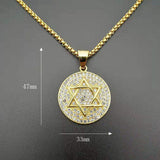 NEW ARRIVAL Jewish Star Of David Hasma Hand Of Fatima Gold Color Pendant Necklaces for Men and Women - The Jewellery Supermarket
