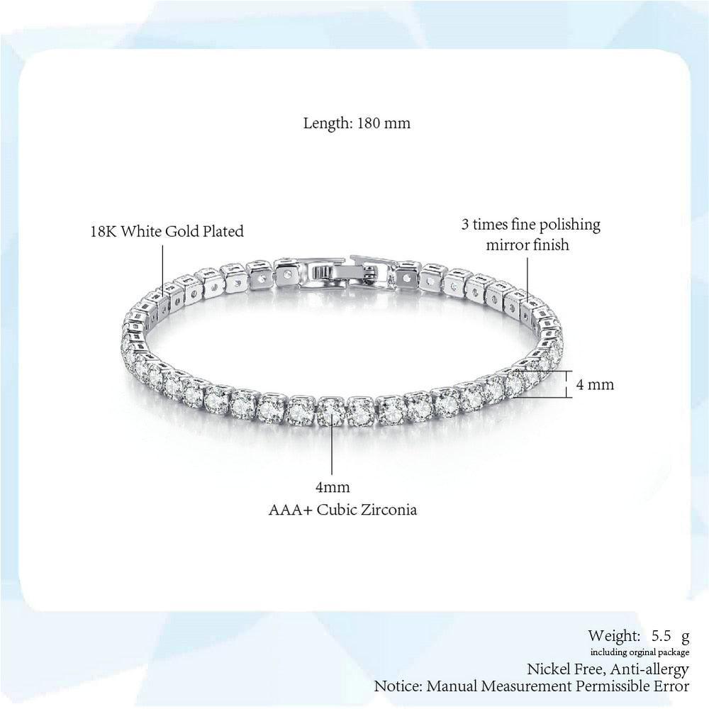 POPULAR - Trendy AAA+ Cubic Zirconia Silver Color Women's Tennis Bracelet - Hand Made jewellery - The Jewellery Supermarket