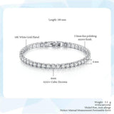 POPULAR - Trendy AAA+ Cubic Zirconia Silver Color Women's Tennis Bracelet - Hand Made jewellery - The Jewellery Supermarket