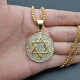 NEW ARRIVAL Jewish Star Of David Hasma Hand Of Fatima Gold Color Pendant Necklaces for Men and Women - The Jewellery Supermarket