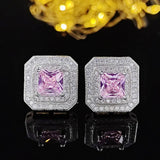 Dazzling Pink Princess Cut AAA+ Cubic Zirconia Diamonds Jewellery Set - The Jewellery Supermarket