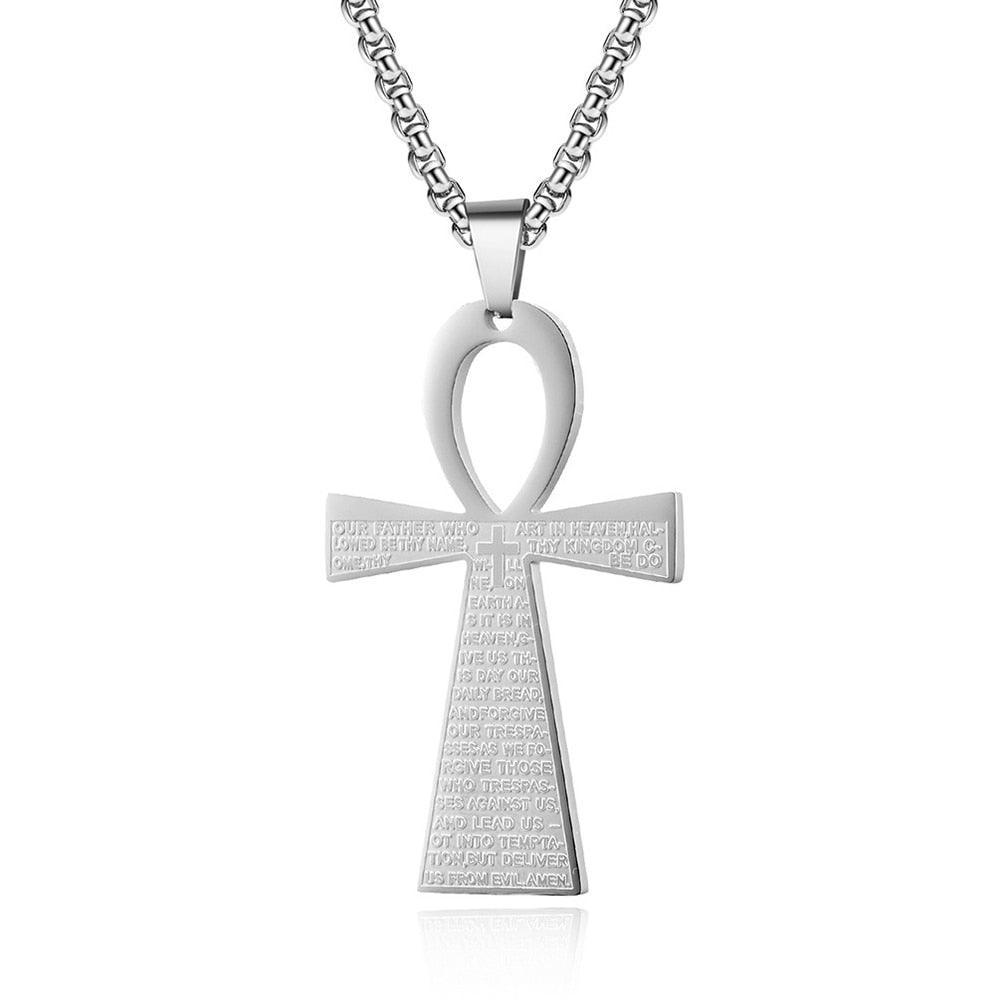 NEW Ancient Egyptian Ankh Cross Stainless 316L Steel Amulet Necklace For Men Women - The Jewellery Supermarket
