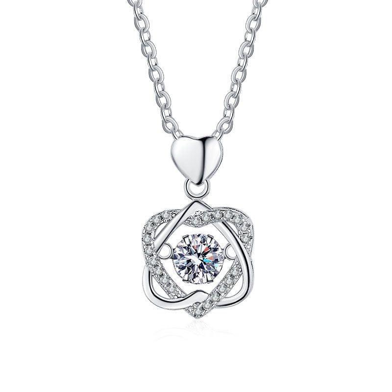 Beating Heart Design Round Cut 0.5ct High Quality Moissanite Diamonds Sparkling Necklace - Fine Jewellery - The Jewellery Supermarket