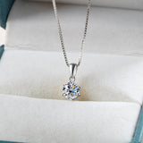 Choice 1 Carat Round Cut VVS Blue Green Colour Real High Quality Moissanite Diamonds Pendants - Fine Jewellery - The Jewellery Supermarket