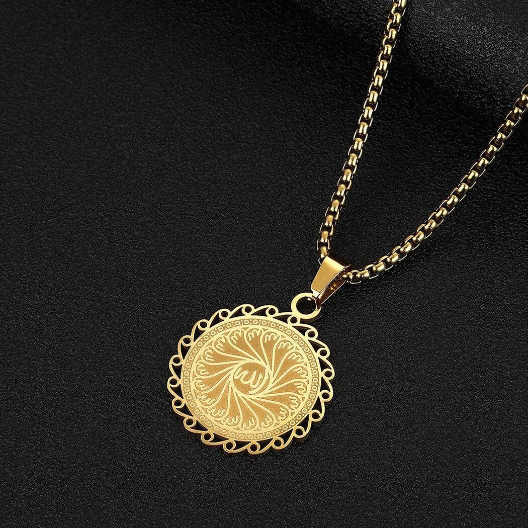 NEW ARRIVAL - Gold Silver Colour Unique Muslim Jewellery Pendant Necklace - Best Gifts - The Jewellery Supermarket