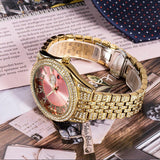 NEW Elegant Stylish Iced Out Simulated Diamond Top Brand Date Waterproof Quartz Fashion Watch - The Jewellery Supermarket
