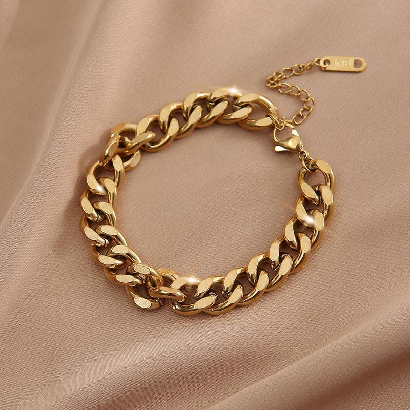 Fashion 316L Stainless Steel Gold Color Multilayer Cross Charm Bracelets For Women - Christian Jewellery - The Jewellery Supermarket