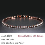 Luxury Shiny Round AAA+ Cubic Zirconia Diamond Tennis Gold Silver Colour Bracelets For Women - The Jewellery Supermarket