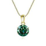 Choice 1 Carat Round Cut VVS Blue Green Colour Real High Quality Moissanite Diamonds Pendants - Fine Jewellery - The Jewellery Supermarket
