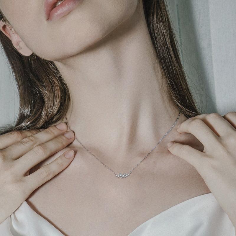 Super D Color VVS High Quality Moissanite Diamonds Necklace for Women Certified Pendants Female Choker - The Jewellery Supermarket