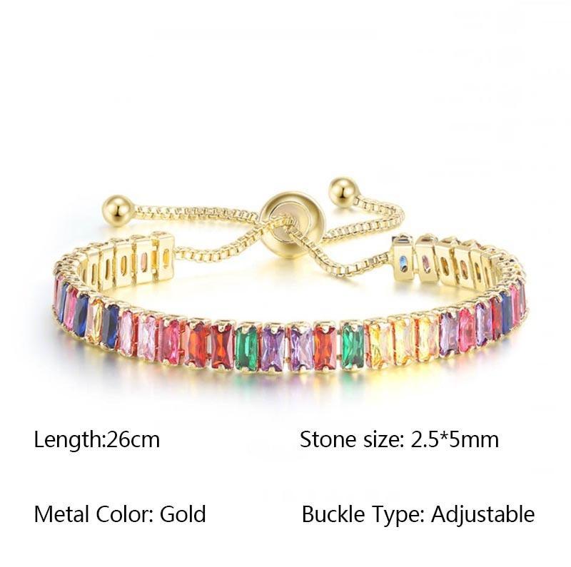 NEW Luxury Cute Multicolor Cubic Zirconia Crystals Charming Hand Made Tennis Bracelets For Women - The Jewellery Supermarket