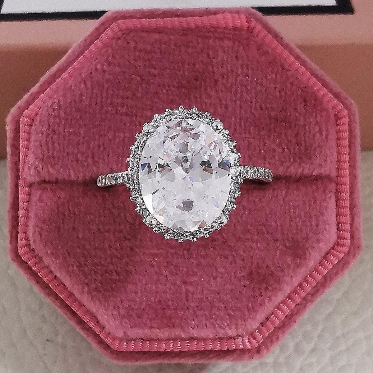 Dazzling Luxury Oval Pink AAA+ Cubic Zirconia Popular Rings - The Jewellery Supermarket