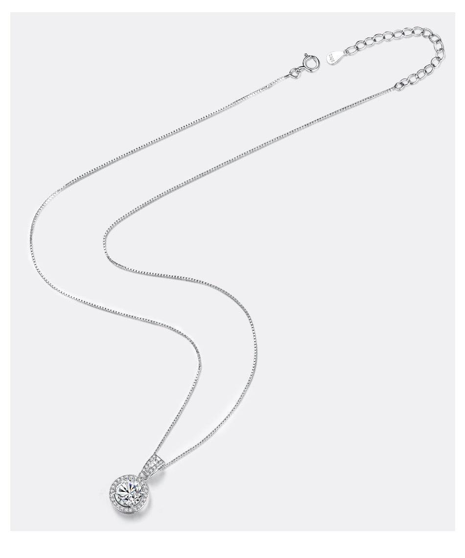 Exceptional 1 Carat VVS D Colour Round Cut High Quality Moissanite Diamonds Necklace Luxury Jewellery - The Jewellery Supermarket