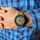 NEW - Luxury Men Gold Skeleton Luminous Military Automatic Mechanical Waterproof Watch - The Jewellery Supermarket