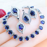 NEW ARRIVAL AAA Zircon Crystals Silver Earrings Charms Bracelets For Women Fashion Wedding Jewellery Sets - The Jewellery Supermarket