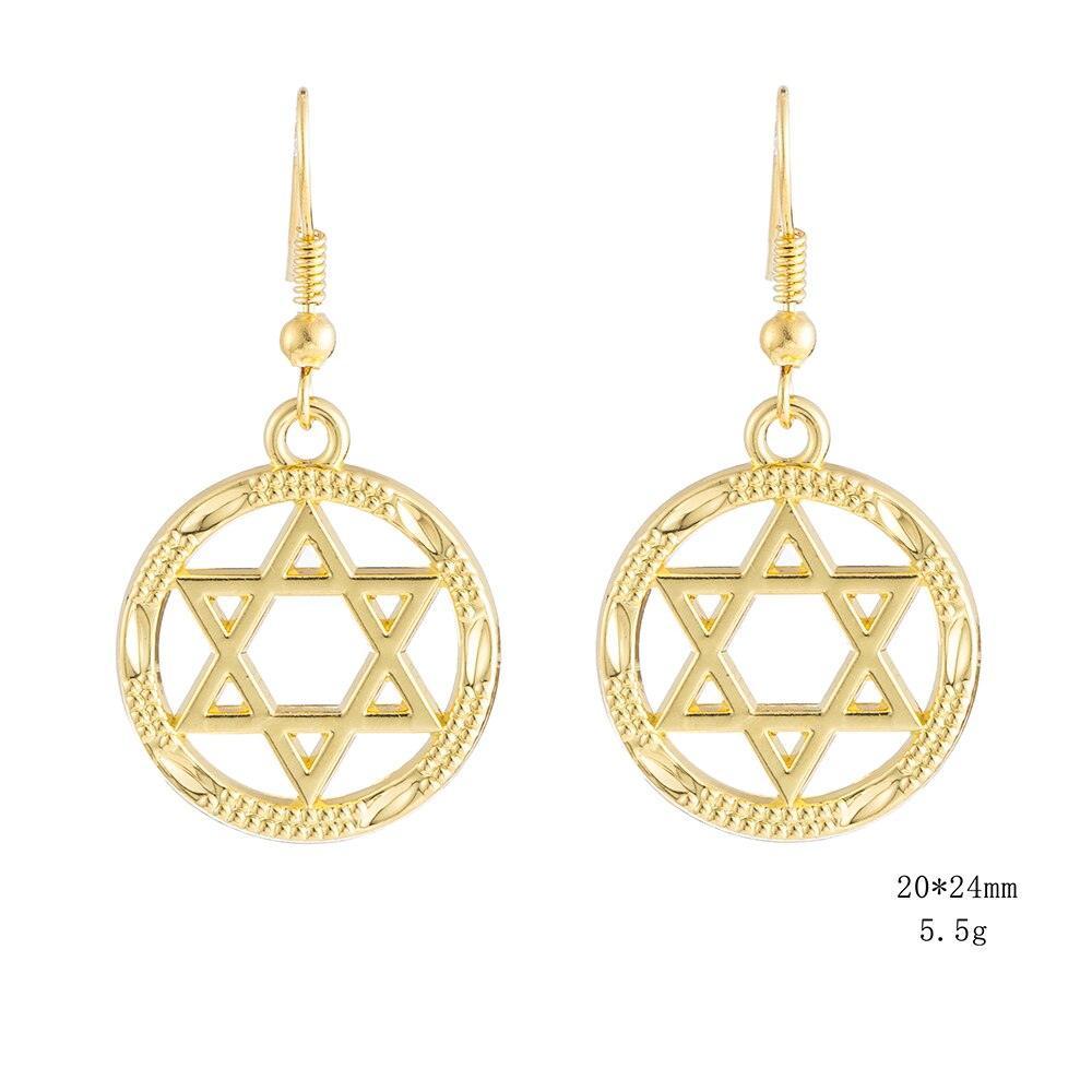 NEW Crystal Paved Star of David Vintage Jewish Jewelry Silver Plated Dangle Earrings - The Jewellery Supermarket