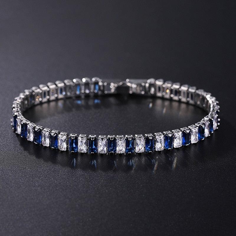 ELEGANT AAA+ Cubic Zirconia Crystals Bracelet Colorful Silver Colour Tennis Bracelets For Women - The Jewellery Supermarket
