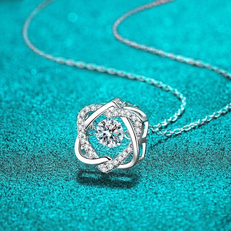Beating Heart Design Round Cut 0.5ct High Quality Moissanite Diamonds Sparkling Necklace - Fine Jewellery - The Jewellery Supermarket