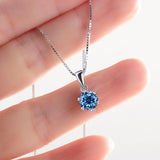 Choice 1 Carat Round Cut VVS Blue Green Colour Real High Quality Moissanite Diamonds Pendants - Fine Jewellery - The Jewellery Supermarket