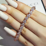 *NEW* Ideal Gifts - Luxury AAA+ Cubic Zirconia Diamonds Rose Gold Tennis Bracelet - The Jewellery Supermarket