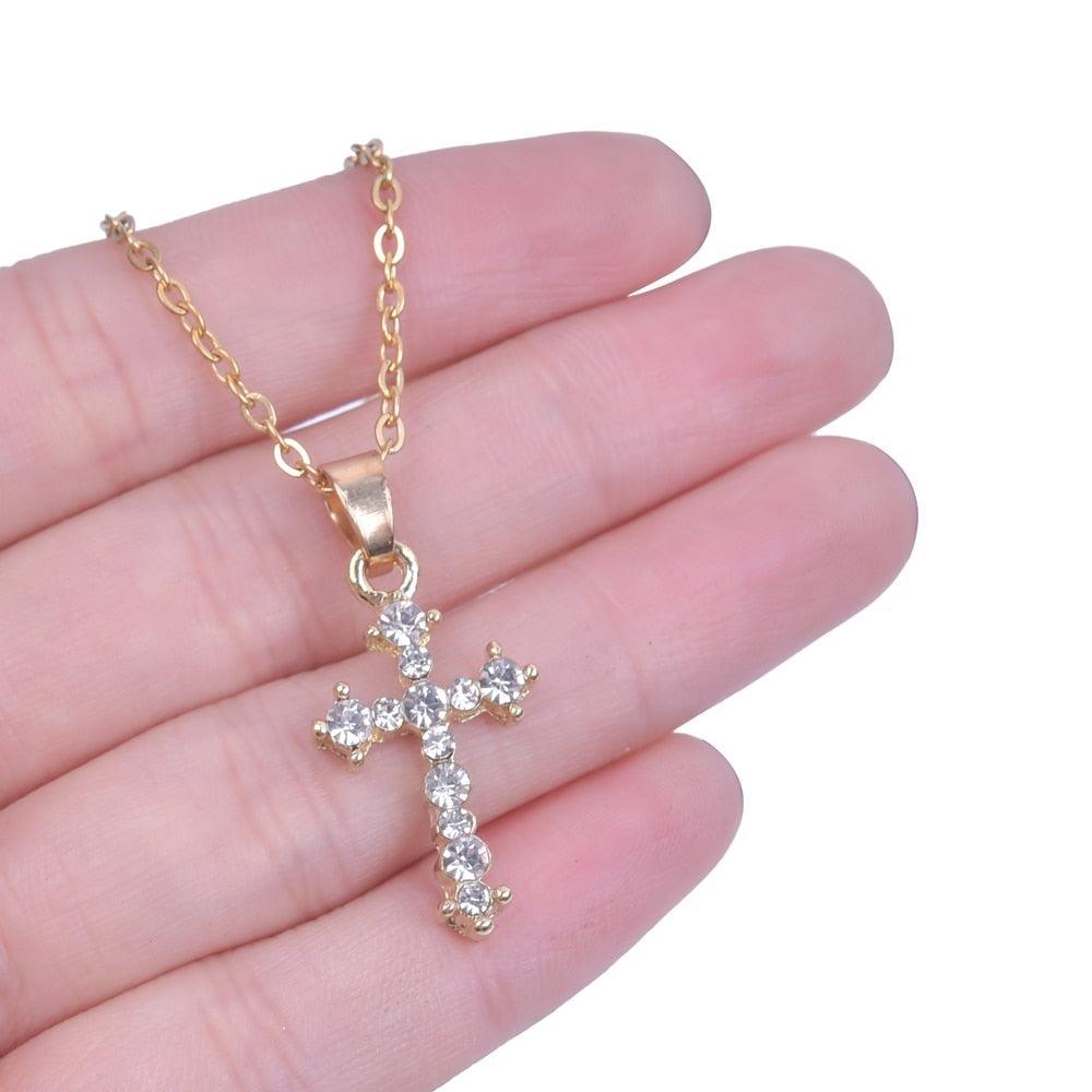 NEW HOT SELLERS - Charming Crystal Rhinestone Christ Crosses Pendant Necklaces For Women - The Jewellery Supermarket